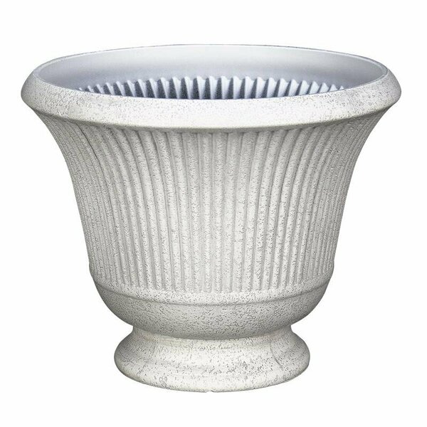 L&G Solutions 12.9 in. H X 16 in. D Polyresin Pedestal Urn Planter Stone PVE8016TSI